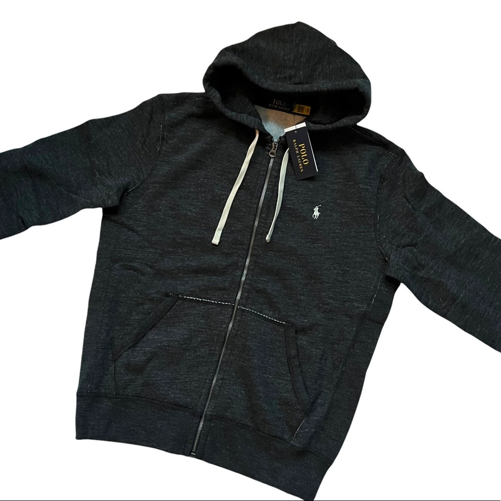 POLO RALPH LAUREN Men’s Fleece Lined Sweatsuit, Hoodie Sweatpants Set, Black - Picture 3 of 11
